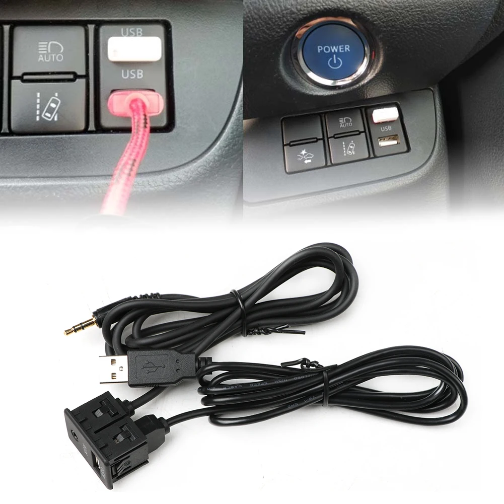 150CM Car Dash Flush Mount AUX USB TYPE-C Port Panel Auto Boat Dual USB Extension Cable Adapter for Volkswagen Toyota