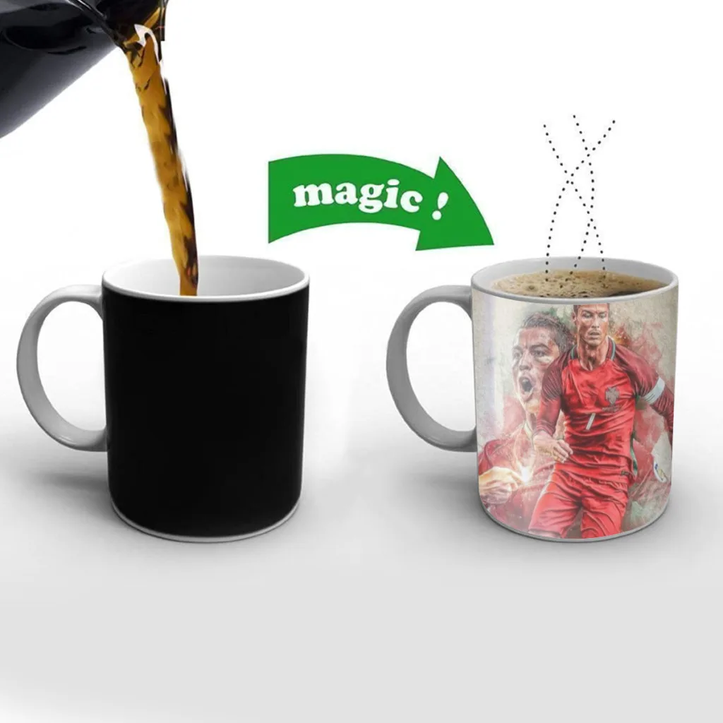 

Cristiano-Ronaldo-Magic Mug Color Changing Cup Ceramic Discoloration Coffee Tea Milk Mugs Novelty Gifts Free shipping