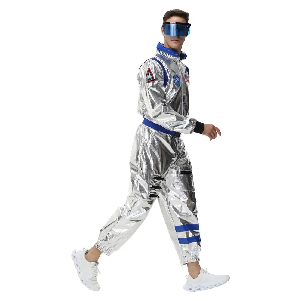 Fantasia-Disfraz de astronauta plateado para adultos, mono de astronauta para hombres y mujeres, ropa espacial, trajes para fiesta de Carnaval y Halloween