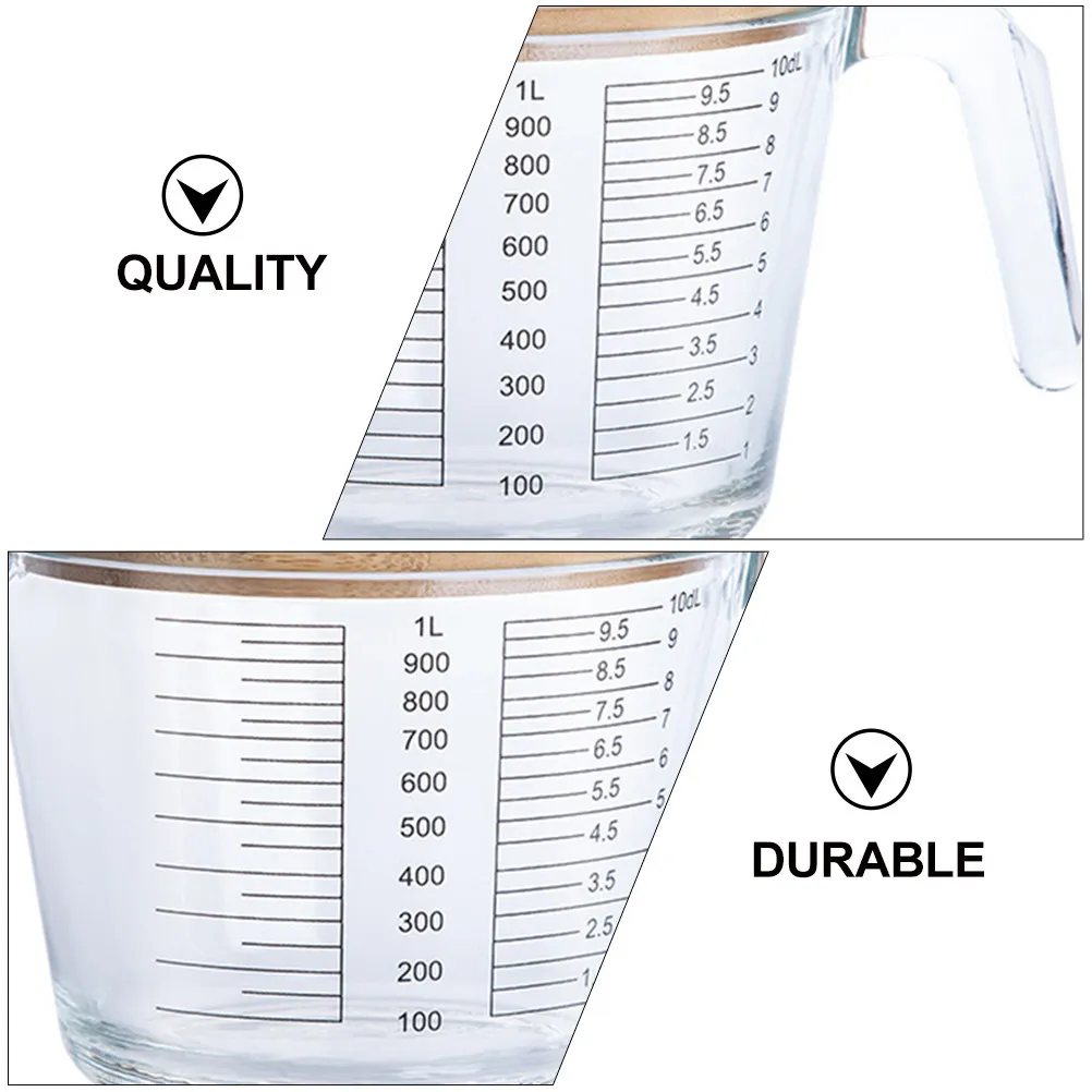 

Термостойкая мерная стеклянная кружка с градуировкой и шкалой, 1 шт., кухонный инструмент для выпечки, для масла, сока, крема, жидкостей