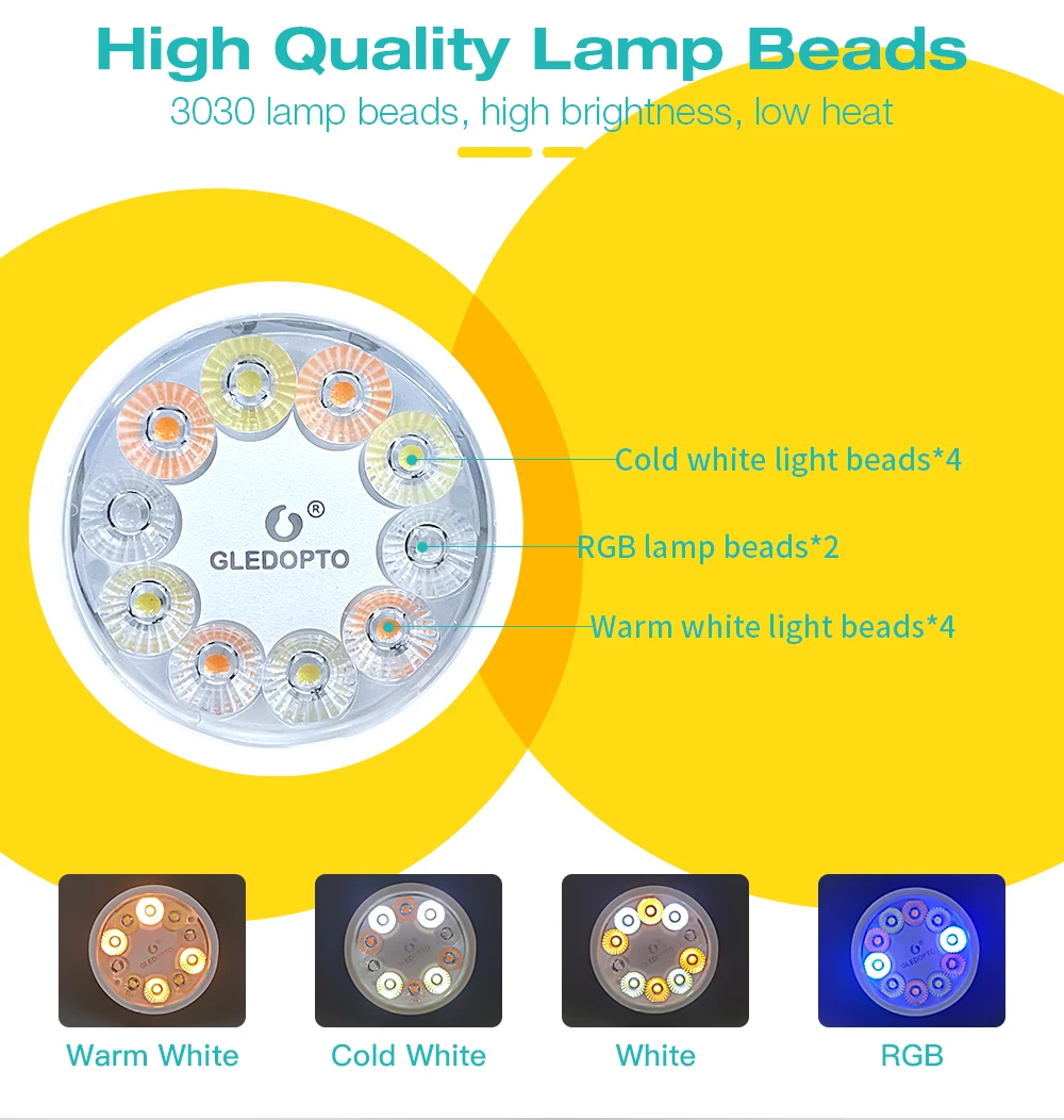 Zigbee 5W GU10 LED Spotlight RGBCCT Cor AC100 ~ 240V Funciona com Tuya APP Alexa App Voz RF Controle Remoto