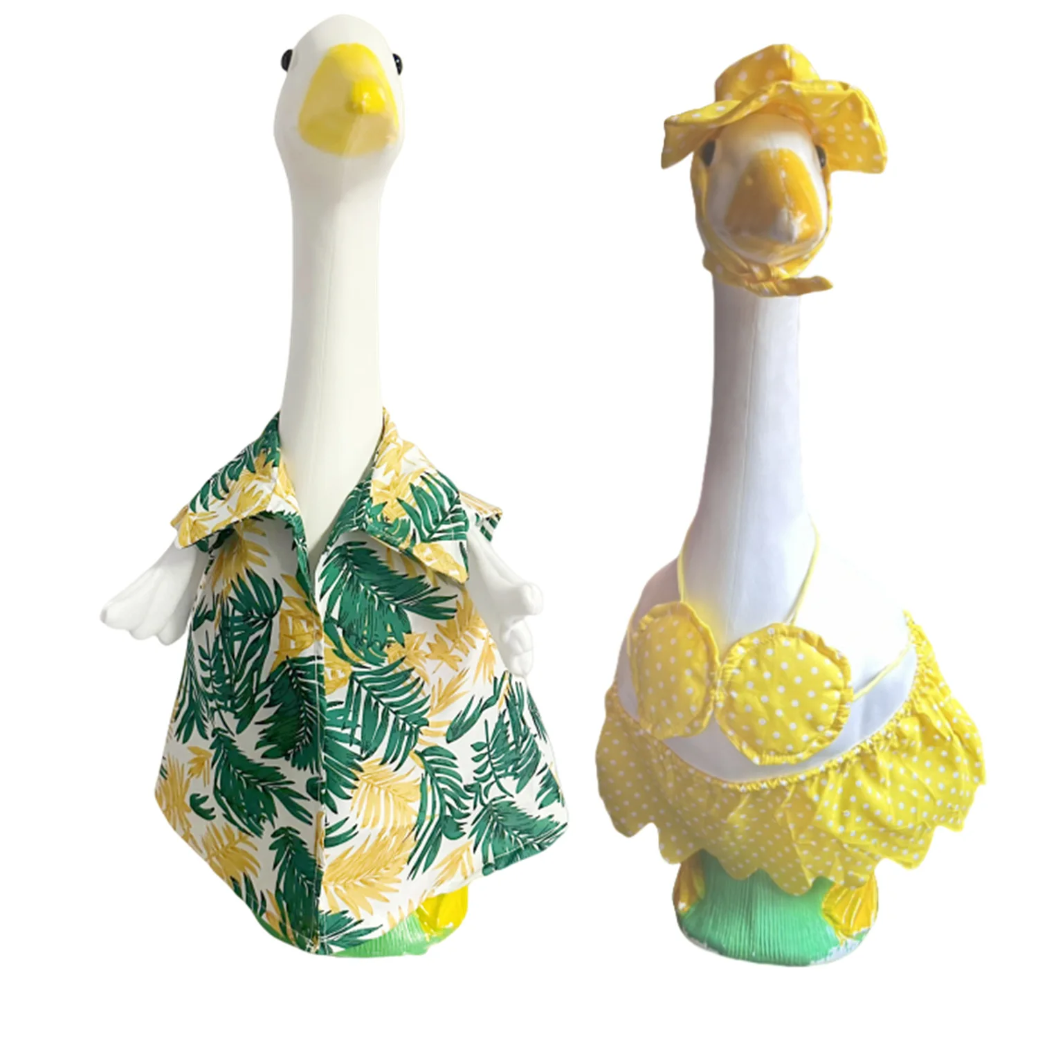 1Set Goose Outfit 23 Inch Hawaiian bikini Porch Clothes Lawn Goose Costume Cute Goose Dress for Garden Yard Statue Decor