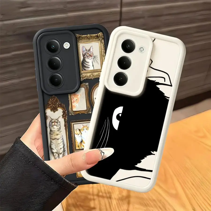 Case for Samsung Galaxy A26 A32 A53 A54 A71 A72 A35 A36 A56 A23 A12 A13 A34 A51 A73 A15 A16 Phone Cover Watercolor Cat Sketch