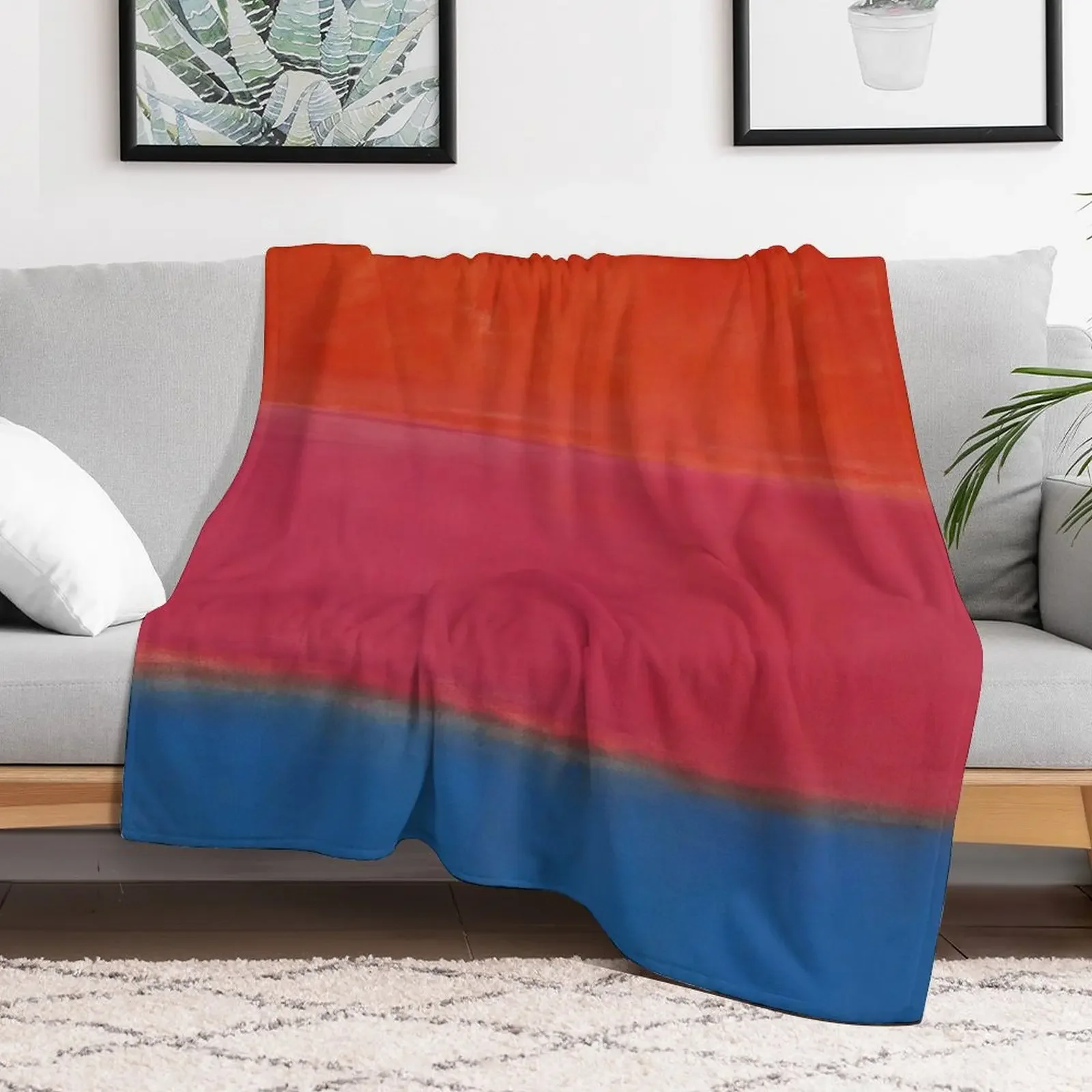 Mark Rothco - No. 1 (Royal Red and Blue) Throw Blanket Portable Lightweight Blanket for Travel Camping