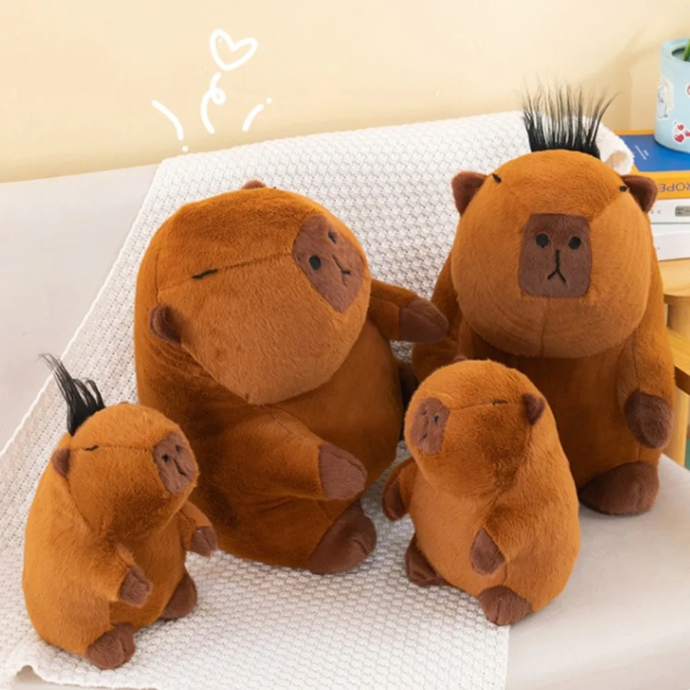 Decoração de casa diy cabelo capivara brinquedo de pelúcia dos desenhos animados macio capibara anime brinquedo fofo bonito criativo capivara boneca de pelúcia natal