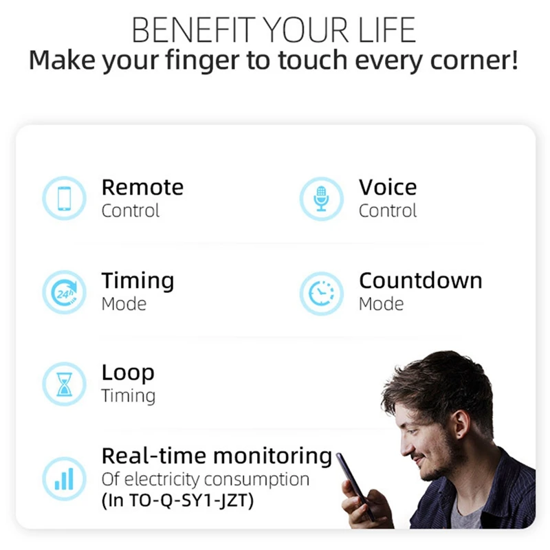 TUYA Zigbee Smart Circuit Breaker 1P DIN Rail per Smart Home Wireless Remote Control Switch per Google Assistant