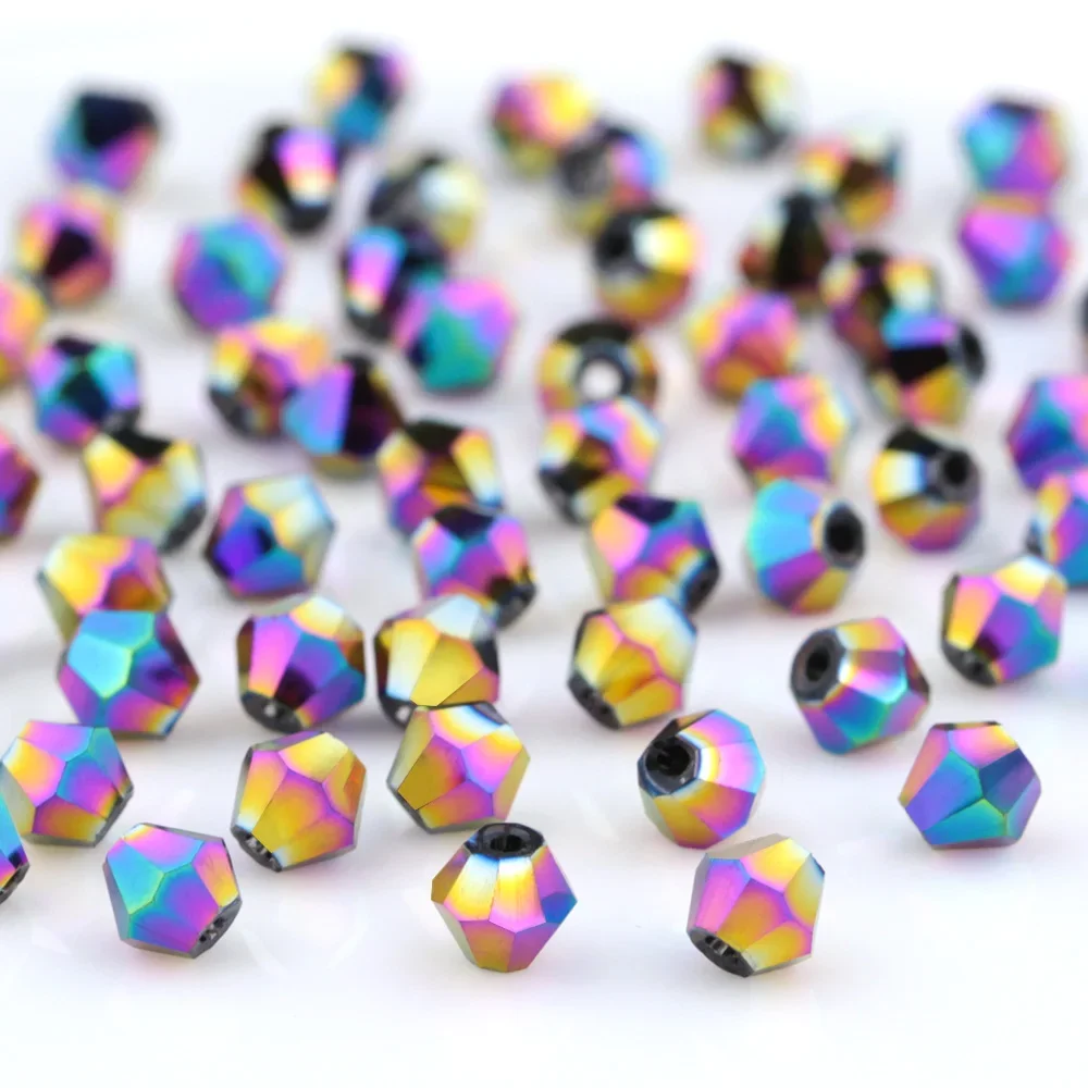 4mm Austrian Red Faceted Glass Bicone Beads for Needlework Materials Jewellery Diy Supplies Perles Loose Crystal Spacer Bead