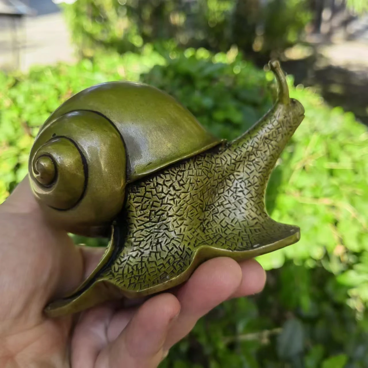 Large Heavy Cast Copper Snail Sculpture Statue Figure Huge Insect Animal Figurine Rare old Bronze Brass Feng shui Decor auspicio