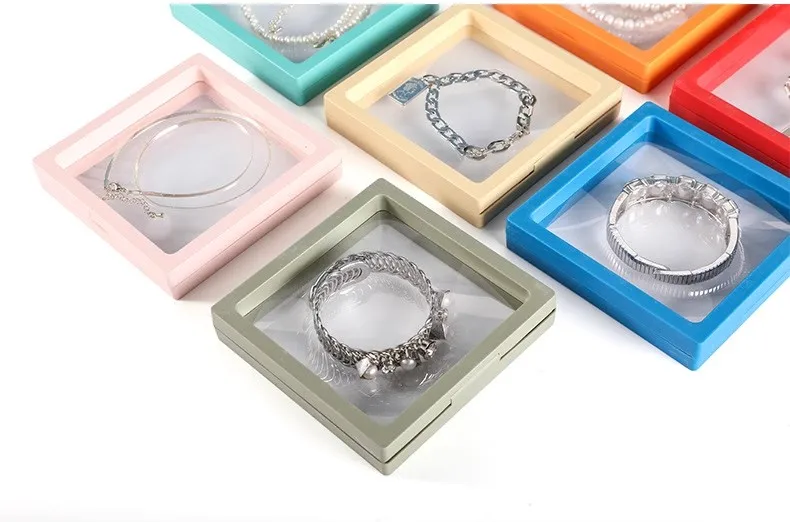 Bulk 3D Floating Frame Display Holder Stand Ornament Organizer Case Lot of 10 Travel Portable Suspended Gift Jewelry Storage Box