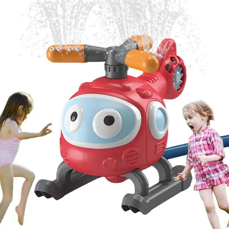 Helicopter Water Sprinkler Bath Toy For Kid 45 Degree Rotating Backyard Water Toys Water Pressure Lift Sprinkler Boys Girls Toy