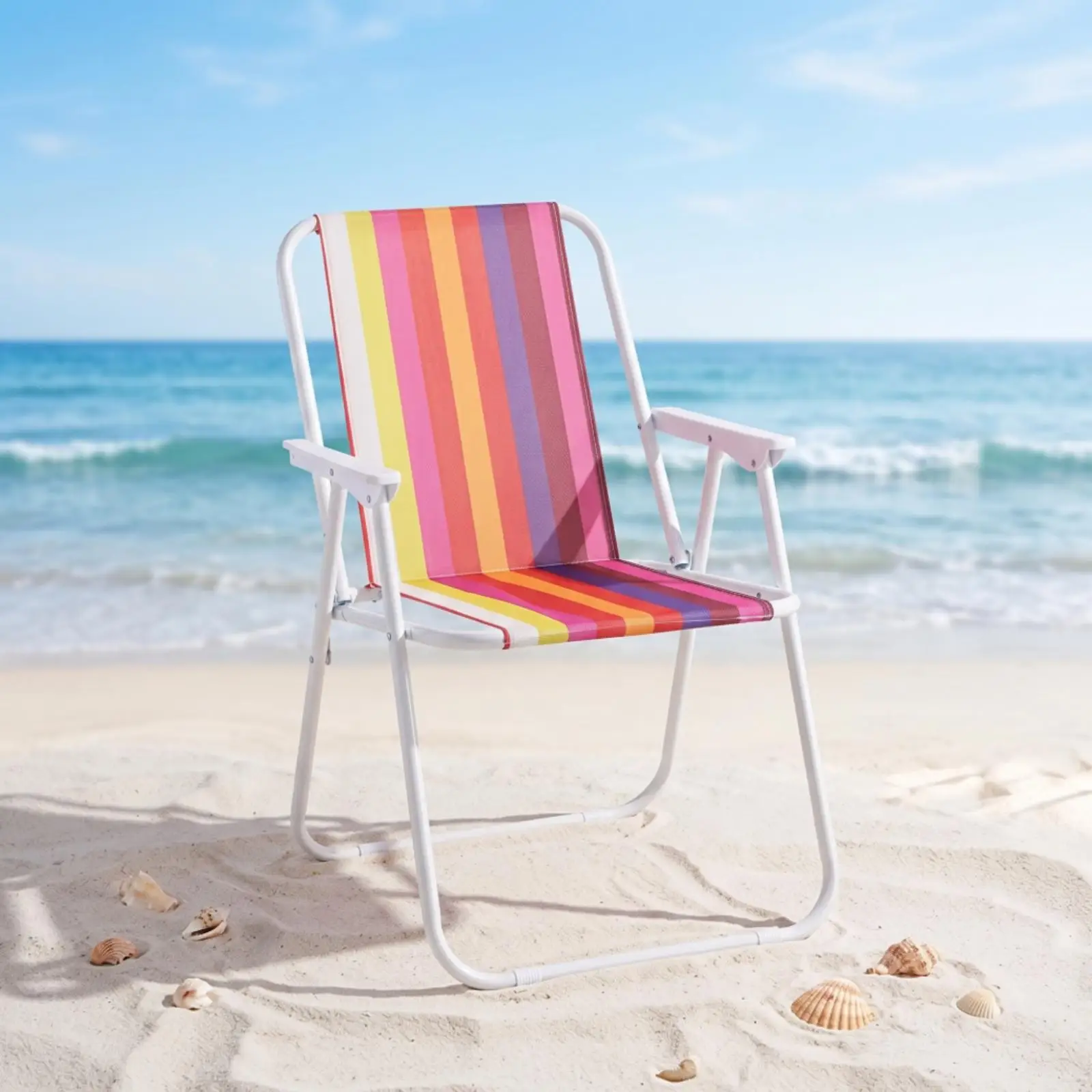 Beach Chair Foldable Outdoor Folding Chair Weather-Resistant for Camping