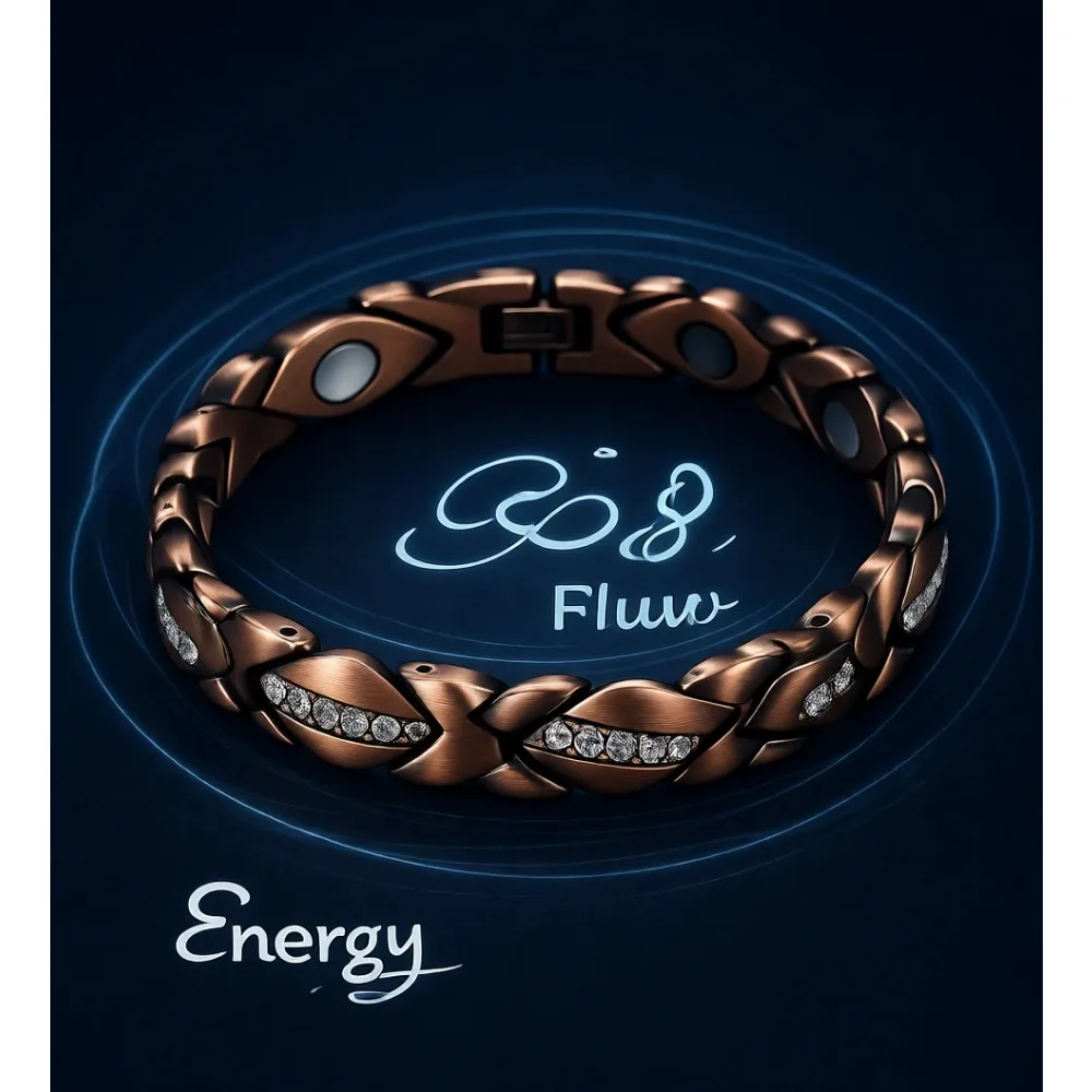 

Магнитный браслет из чистой меди для женщин, 3500 Гаусс, с кристаллами, подарок на День святого Валентина, с инструментом для определения размера