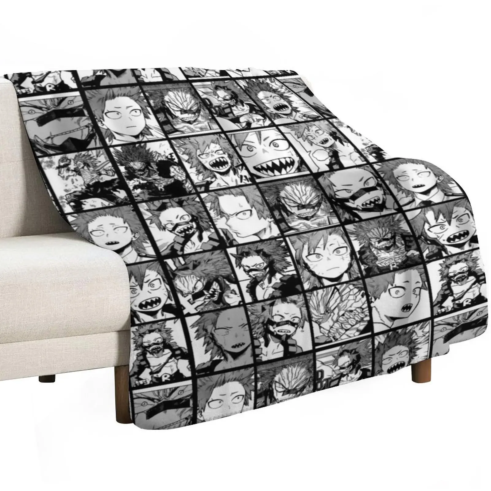 Kiri manga panels black and white version Throw Blanket Kid'S Blankets For Bed Large Soft christmas decoration Camping Blankets