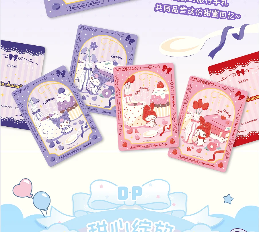 KABAO Official Original Anime Sanrio Family Cartoon Cute Kuromi Hello Kitty My Melody Shining Collectible Cards For Sanrio Fans