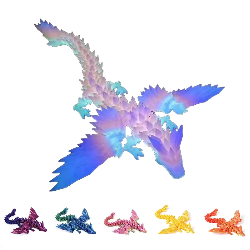 15cm 3D-Gedruckter Magischer Drache mit Beweglichen Gelenken, Drehbare Tischdekoration, Büro-Schreibtisch-Ornament, Geburtstagsgeschenk für Jungen, Heimdekoration – Detail 3