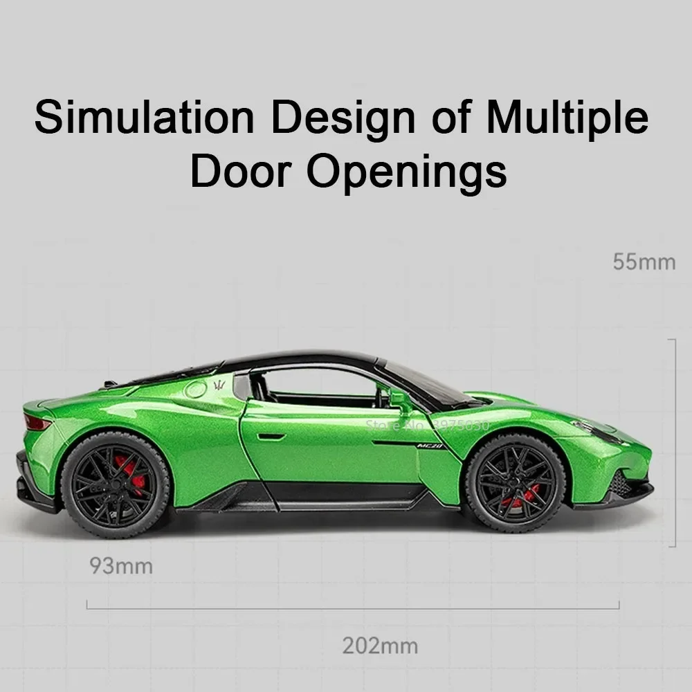 1:22 مازيراتي MC20 كابريو لعبة رياضية سيارة نموذج سبيكة دييكاست المعادن الصوت ضوء التراجع مركبات مصغرة الاطفال هدية الكريسماس