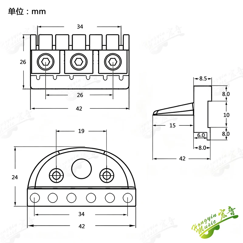 Kopflose E-Gitarre, Pillow String, Pillow String Lock, Pillow String Lock, Gitarrenschloss, 42mm Zubehör für E-Gitarren – Detail 9