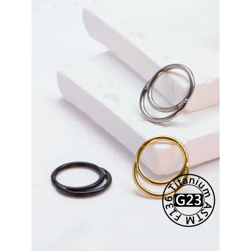 2/5pcs F136 Titanium Piercing Helix Tragus 16G Hinged Segment 16G Nose Ring Hoop Zircon Charming Septum Earring Body Jewelry