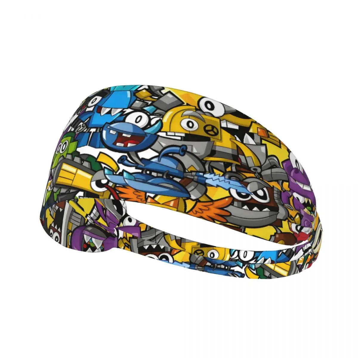 عصابة رأس رياضية كرتونية من Game Mixels للرجال والنساء، عصابة رأس رياضية مرنة ماصة للرطوبة والتلفزيون الرسوم المتحركة الأمريكية