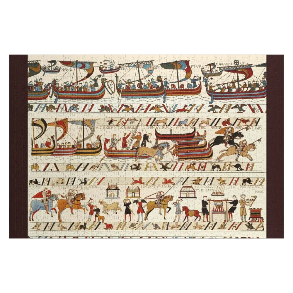 

BAYEUX TAPESTRY ,BATTLE OF HASTINGS ,NORMAN KNIGHTS HORSEBACK AND VIKING SHIPS Jigsaw Puzzle Personalized Baby Toy Puzzle