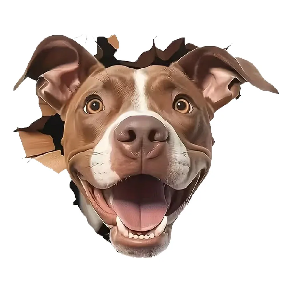 

Playful Cartoon Pitbull Dog Vinyl Decal Perfect for Home Wall Decor, Aesthetic Room Decoration, Easy to Beautify Your Home