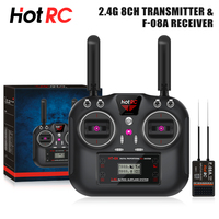 HotRC HT-8A 2.4GHz 8CH 8A RC Transmitter PWM FHSS with F-08A Receiver Radio System Remote Controller for RC Drone