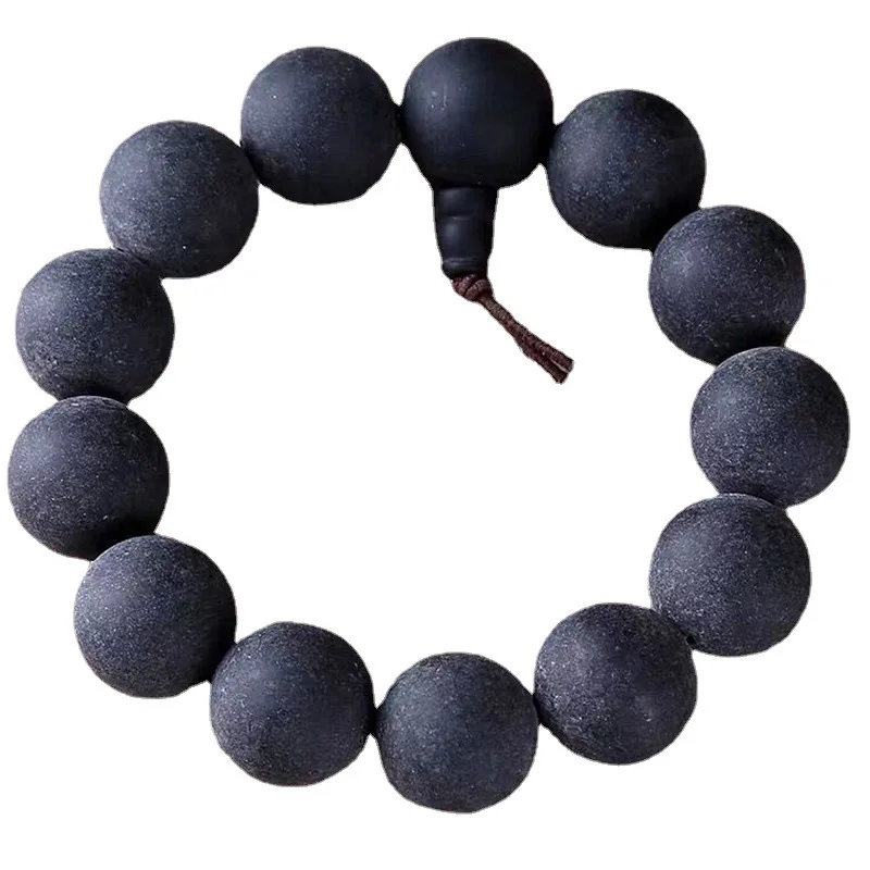 15mm 18mm 20mm Black Beads Bangles & Bracelets Jewelry Natural Ebony Wood Beads Bracelet For Women For Men Christmas Gift