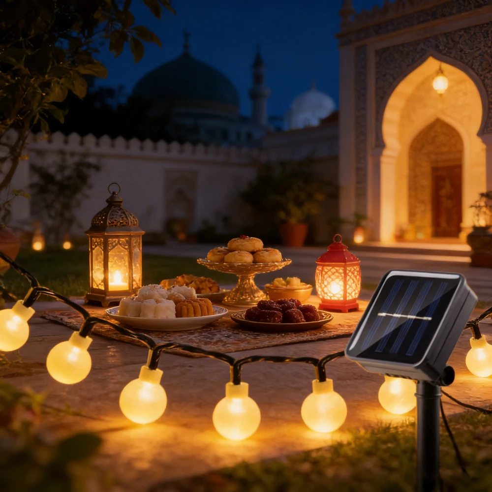 

Светодиодная гирлянда-шары Fairy LED для сада, летних свадеб, вечеринок, праздников, Дня матери, Рамадана, уличный солнечный светильник