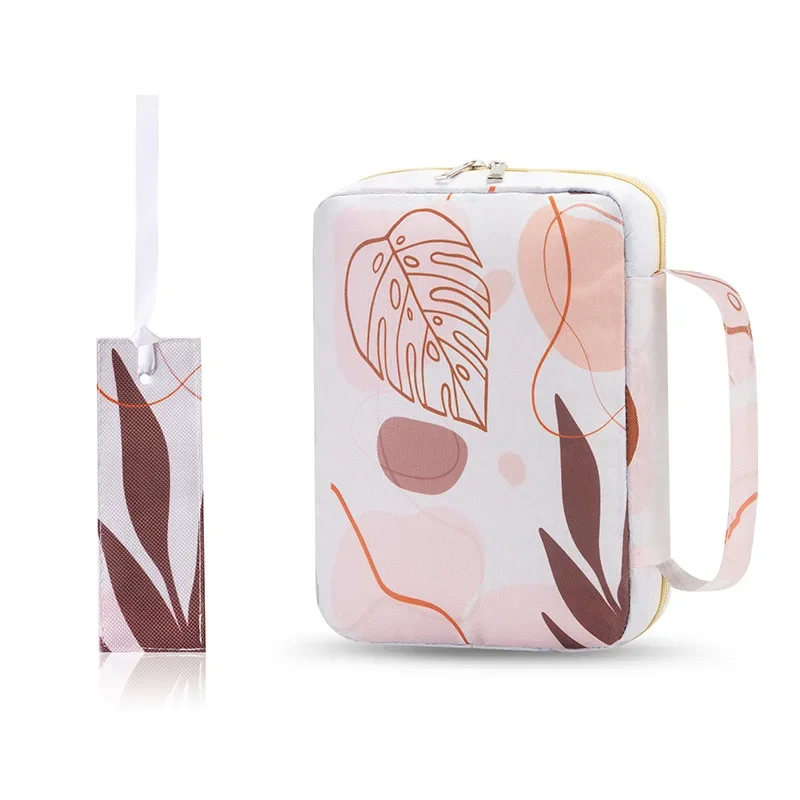 Capa de capa da bíblia floral saco de capa da bíblia para mulher, elegante funcional portátil caso de transporte da bíblia bolsos estudo com zíper