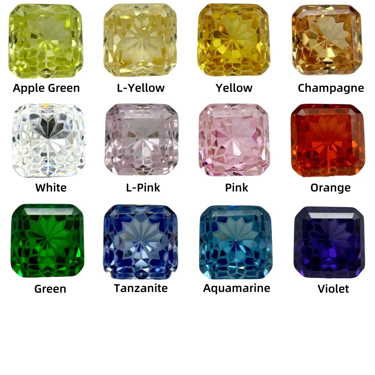 Octangle Princee Flowers Cut Loose CZ Gems Multicolour Cubic Zirconia Stone For DIY Jewelry