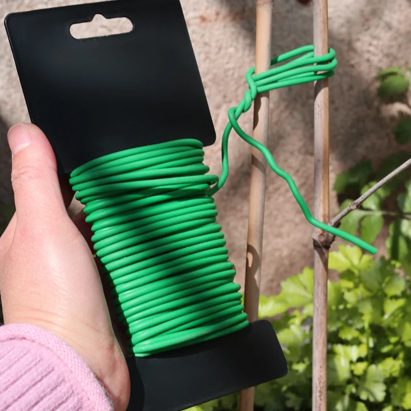 3.5mm×10m Green TPR Coated Soft Round Garden Twist Tie Flexible Binding Wire For Flower Vine Plant Fixing Gardening Supplies