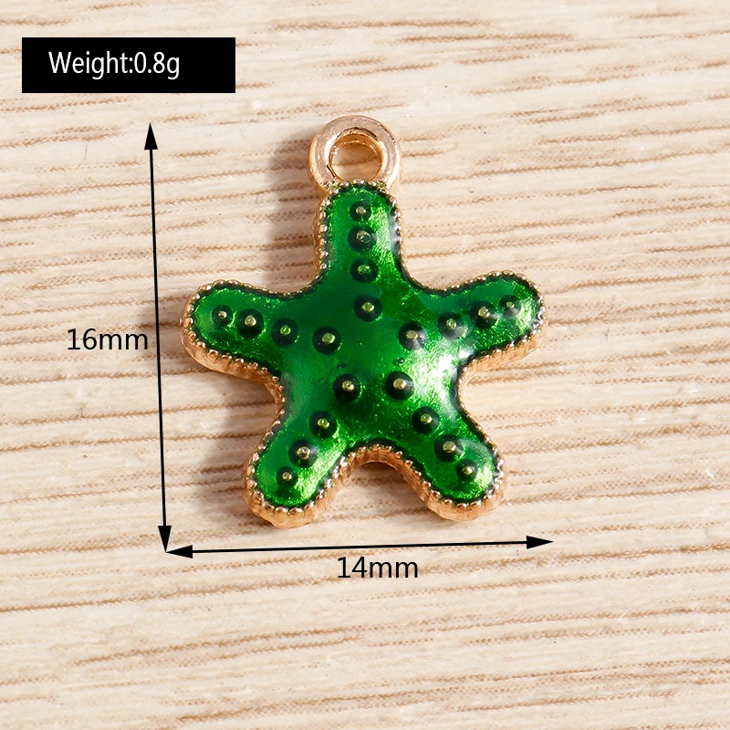10 Stück 15x21mm Niedliche Emaille-Seestern-Muschel-Anhänger für die Herstellung von Halsketten, Ohrringen, Armbändern, DIY-Bastelarbeiten, Schmuckzubehör – Detail 9