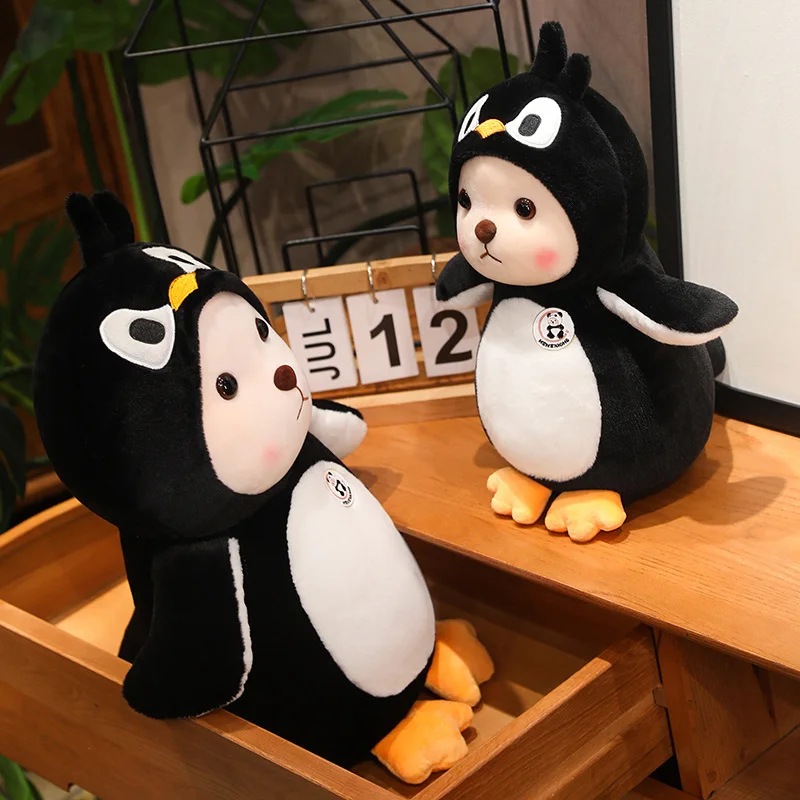 Kawaii Pinguïn verandert in beer hanger dieren poppen kussen cartoon pluche verjaardag kerstcadeaus voor meisjes jongens woondecoratie