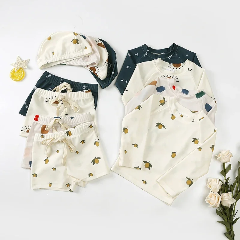 

Summer Boy Girl Swimsuit Baby ClothingChildren Cute Print Bathing Suit Kid Sun Protection Quick Drying Swimwear Outdoor Toddler