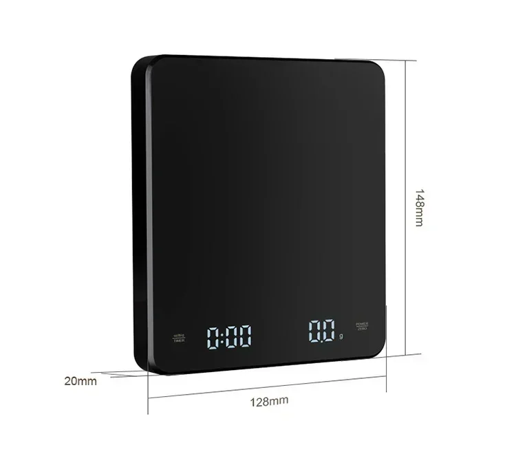 Elektronische Kaffeewaage mit Silikonpad, digitale Kaffeewaage mit Timer, LED-Anzeige, USB-Aufladung, für Zuhause, Café, gutes Geschenk – Detail 8