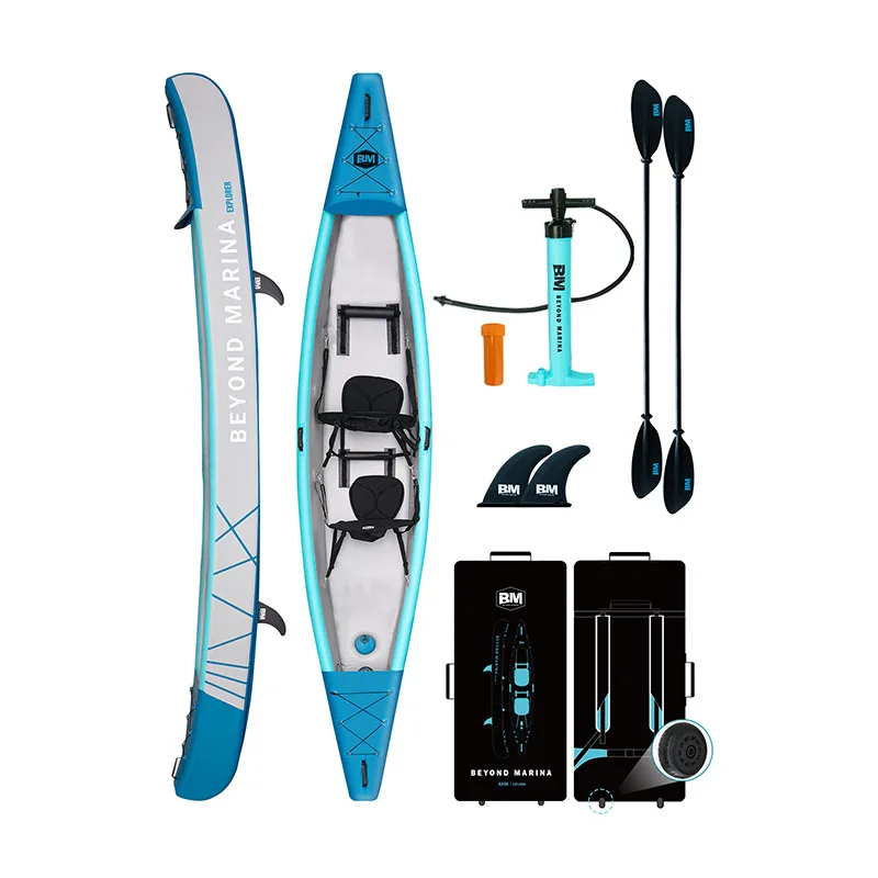 Brushed inflatable canoe triple canoe double folding kayak triple single double manufacturer