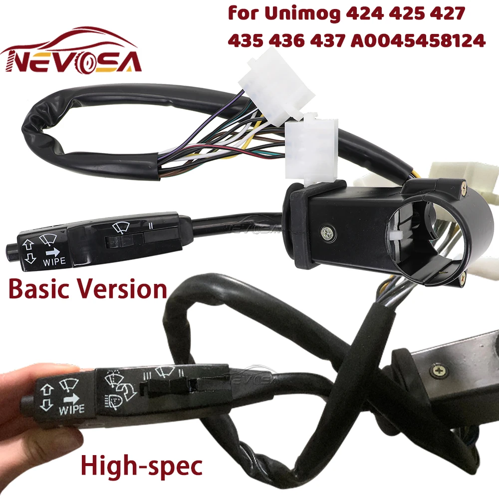 For Unimog Actros 96-02 Truck A0045458124 Indicator Switch Wiper Turn Signal Control Lever Combination 24V U424 U427 U435 U437