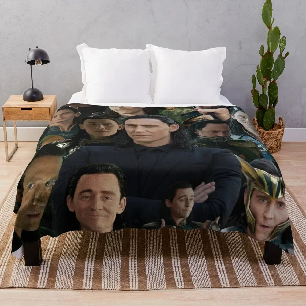 

Tom Hiddleston collage Throw Blanket funny gift Nap Tourist Luxury Retros Blankets