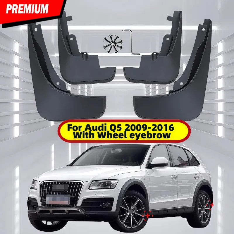 For Audi Q5 2009-2016 Wheel Arch Modelling Car Mud Flaps Splash Guards Mudguards (Not For Q5 Sline Edition Q5 Regular Edition)