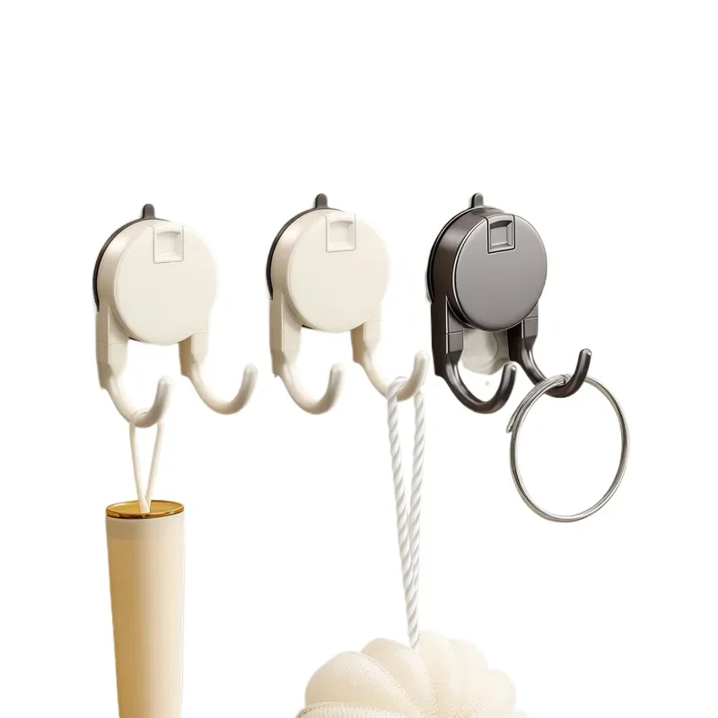 

seamless adhesive hook double hook hook non-punching vacuum strong load-bearing kitchen door bathroom bathroom tile