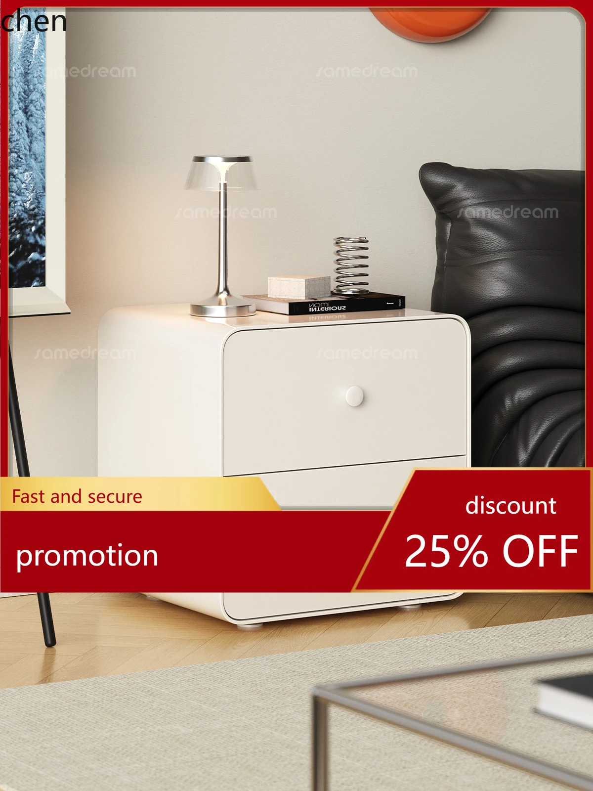 

HT Iron Art Bedside Table Dopamine Home Bedroom Steel Creative Niche Metal Bedside Small Cabinet