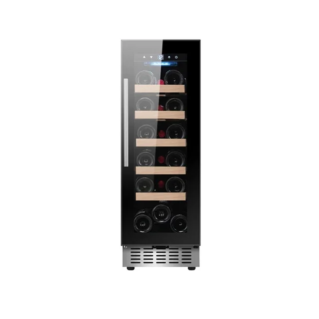 Under-counter 18 bottles black wine chiller