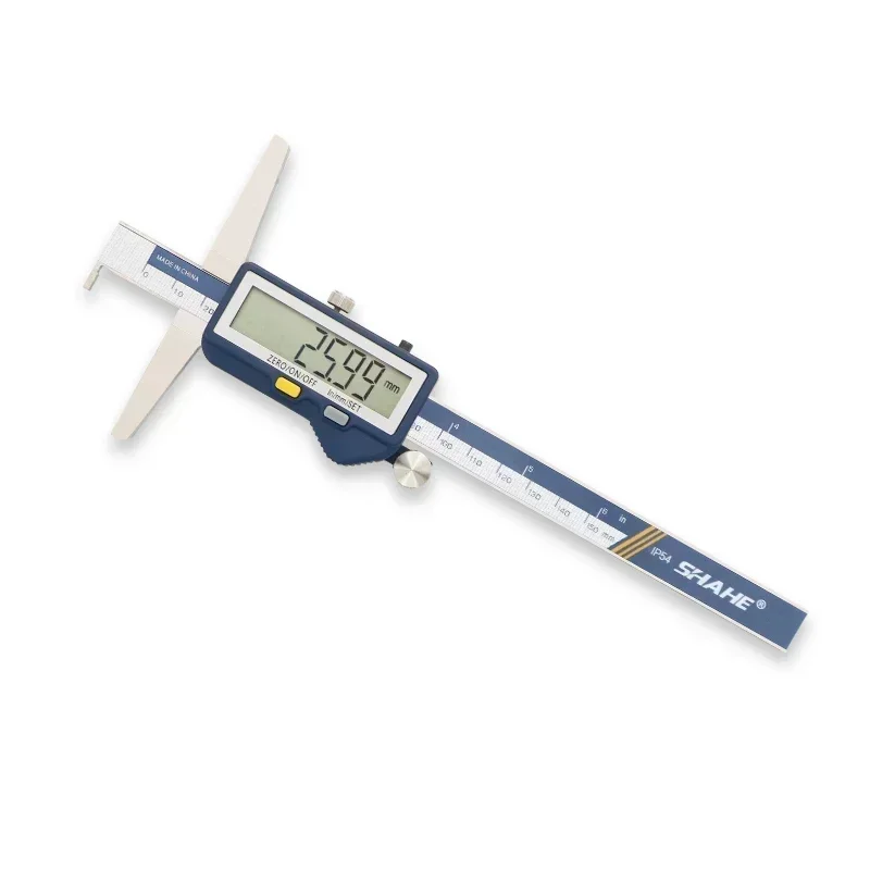 SHAHE Built-in Wireless Digital Depth Caliper With Single Hook Electric Digital Depth Gauge 150/200/300mm