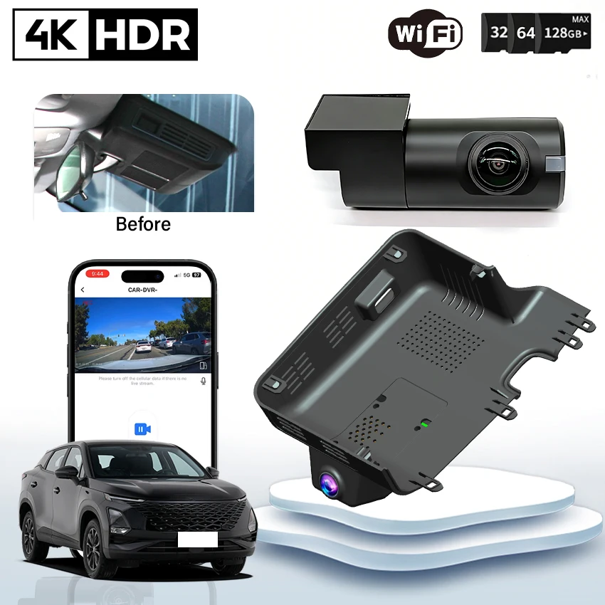 Plug and Play 4K 2160P Car DVR Video Recorder For Chery Omoda 5 C5 E5 5X 2024 2025 2026 Camera Night Vision Recorder Dash Cam