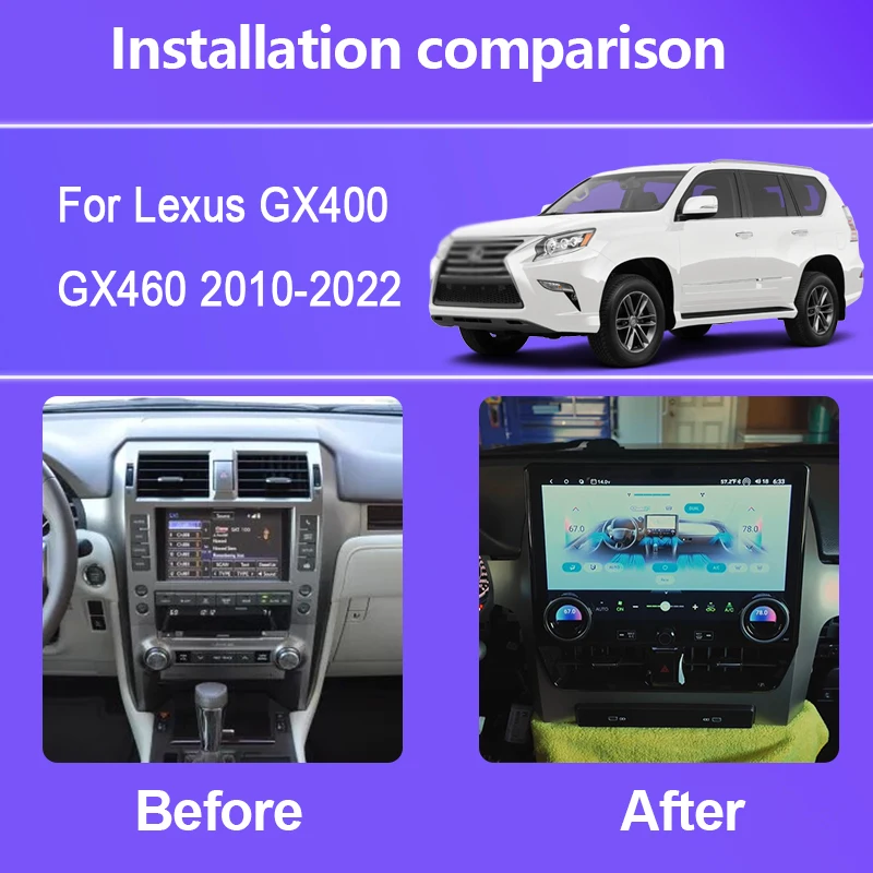 12.5 Inch For Lexus GX400 GX460 2010-2022 Car Stereo Multimidia Car Radio Android 15 Octa Core 8G+256G GPS 4G WIFI Carplay