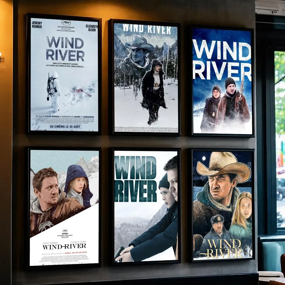 classic movie W-Wind River-R Poster Decorative Wall Art Sticker for Cafe Office Bedroom and Living Room