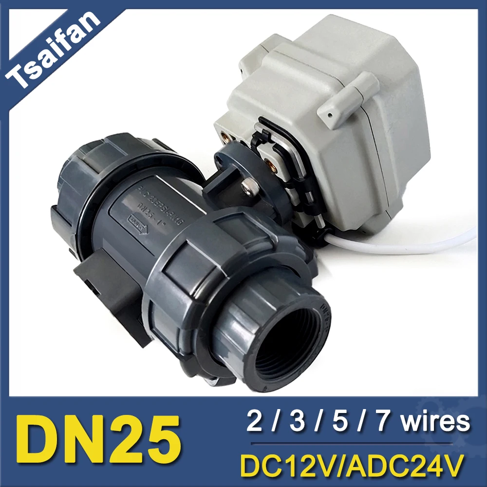 

DN25 UPVC True Union Motorised Valve DC12V,ADC24V Motorized Water Valve can be used for swimming pool water supply