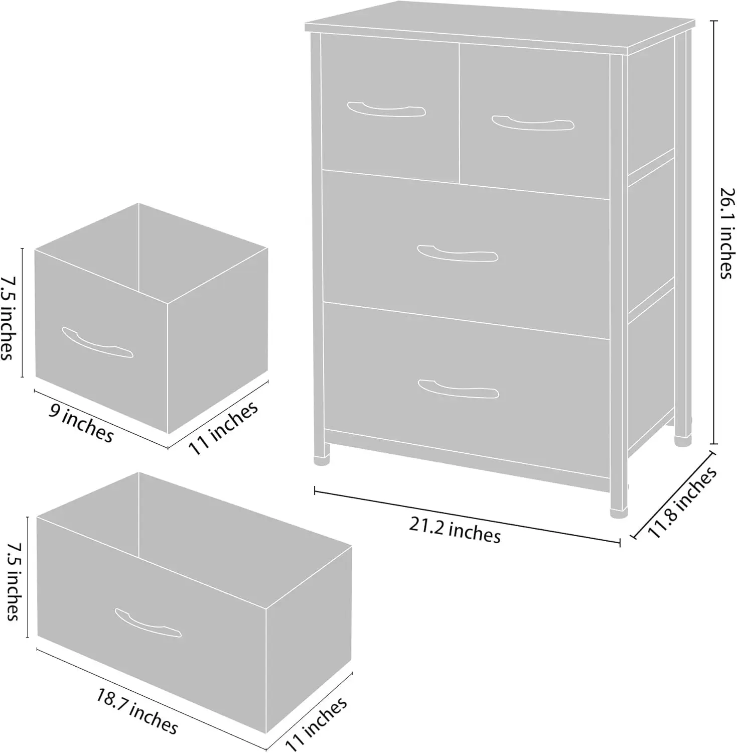 

Azl1 Life Concept Dresser Storage Furniture Organizer-Large Standing Chest For Bedroom, Office, Entryway, Living Room And