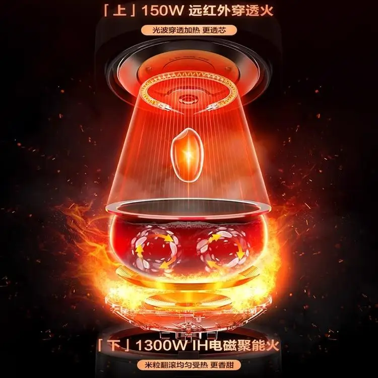 Rice cooker electric Food warmer Smart 3D Heating Electric lunch box 4L Uncoated Stainless steel electric Rice Cookers