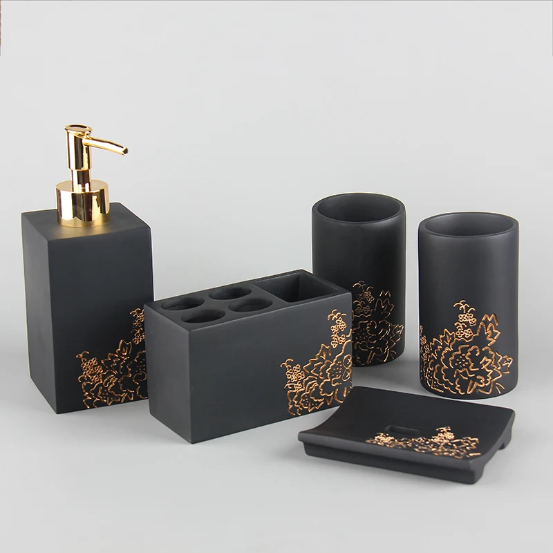 

Набор из смолы с мраморным узором, скандинавский набор для ванной комнаты, аксессуары для ванной комнаты, держатель для зубных щеток, дозатор мыла, мыльница, поднос для ванной комнаты